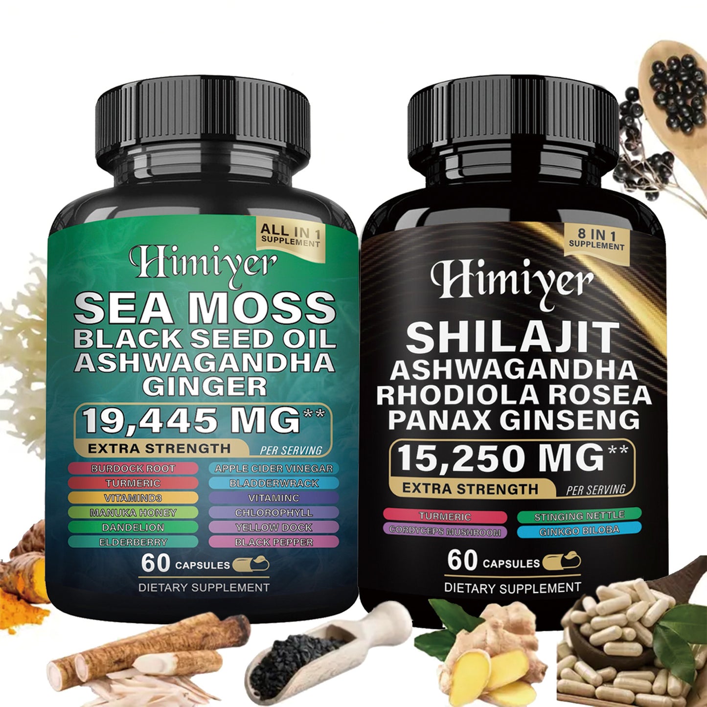 Sea Moss & Shilajit with Black Seed & Ashwagandha 2 Bottles